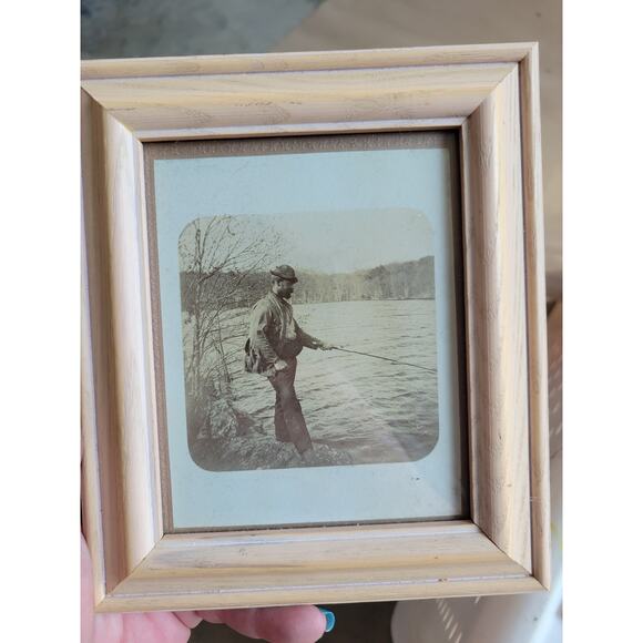Vintage Photo African American Man in Fishing Boat Lake or River Snapshot c1940 - Picture 1 of 2